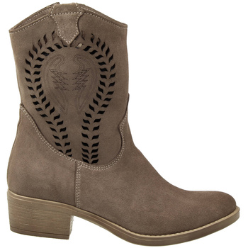 Damskie Botki Ażurowe Na Obcasie Ferro Ciemny Beż