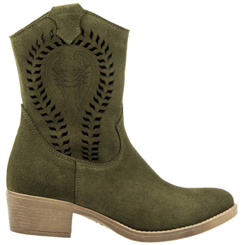 Damskie Botki Ażurowe Na Obcasie Ferro Oliwka